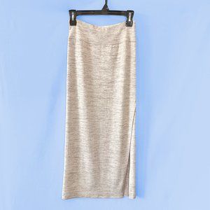 Aritzia Wilfred Free Shields Midi Side Slit Skirt Light Grey Marled Size Small